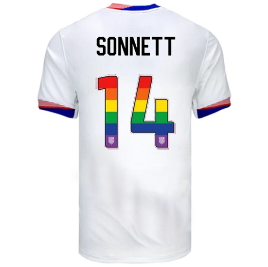 Emily Sonnett USA White 2024 Pride Men's Soccer Jersey