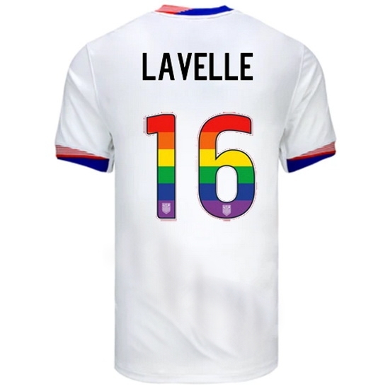 Rose Lavelle USA White 2024 Pride Men's Soccer Jersey