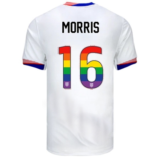 Jordan Morris USA White 2024 Pride Men's Soccer Jersey