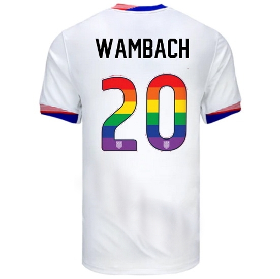 Abby Wambach USA White 2024 Pride Men's Soccer Jersey