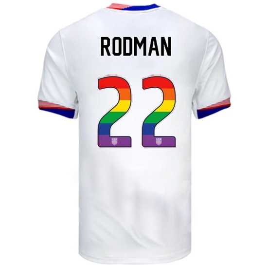 Trinity Rodman USA White 2024 Pride Men's Soccer Jersey