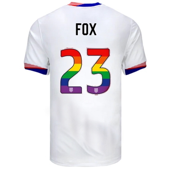 Emily Fox USA White 2024 Pride Men's Soccer Jersey