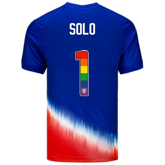 Hope Solo USA Blue/Red 2024 Pride Men's Soccer Jersey