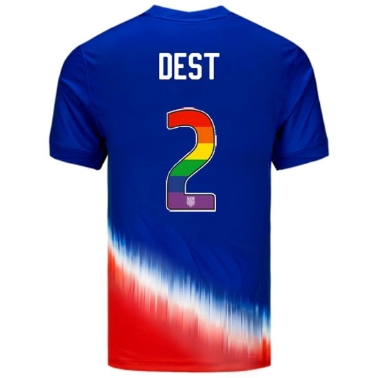 Sergino Dest USA Blue/Red 2024 Pride Men's Soccer Jersey