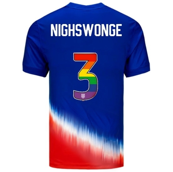 Jenna Nighswonger USA Blue/Red 2024 Pride Men's Soccer Jersey