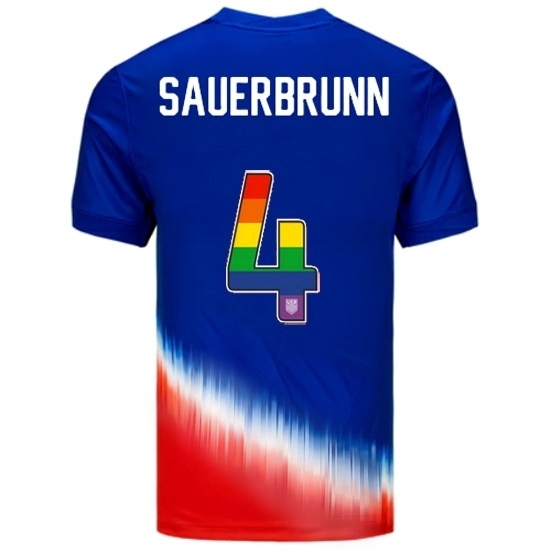 Becky Sauerbrunn USA Blue/Red 2024 Pride Men's Soccer Jersey