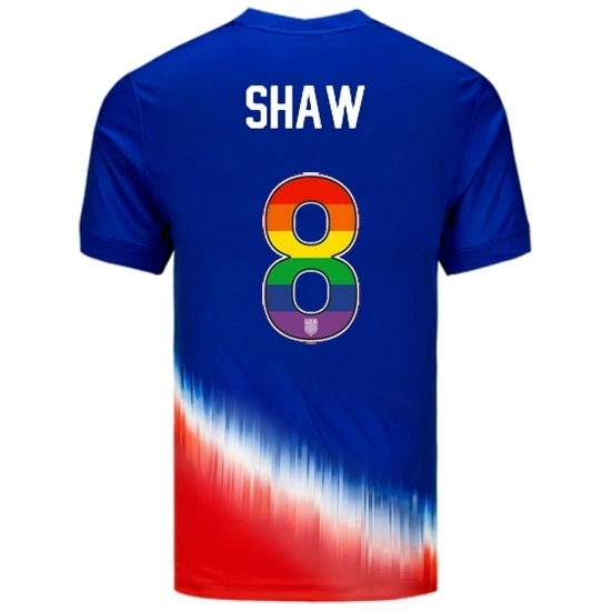 Jaedyn Shaw USA Blue/Red 2024 Pride Men's Soccer Jersey