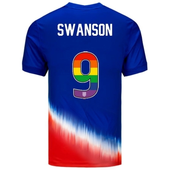 Mallory Swanson USA Blue/Red 2024 Pride Men's Soccer Jersey