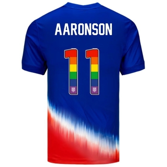 Brenden Aaronson USA Blue/Red 2024 Pride Men's Soccer Jersey