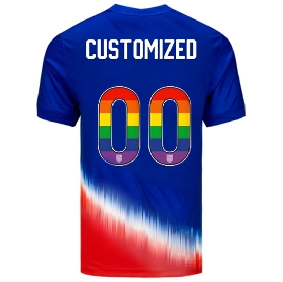 Customized USA Blue/Red 2024 Pride Men's Soccer Jersey