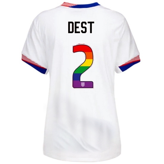 Sergino Dest USA White 2024 Pride Women's Soccer Jersey