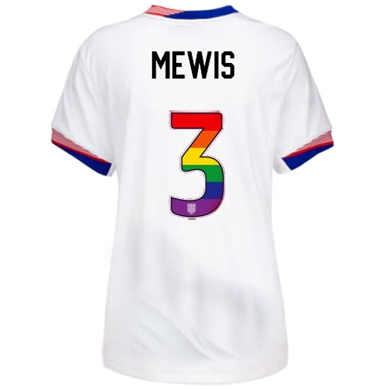 Samantha Mewis USA White 2024 Pride Women's Soccer Jersey