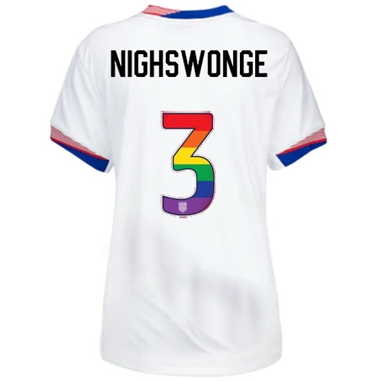 Jenna Nighswonger USA White 2024 Pride Women's Soccer Jersey