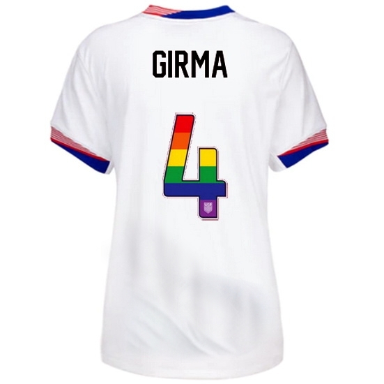 Naomi Girma USA White 2024 Pride Women's Soccer Jersey