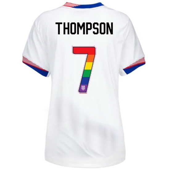 Alyssa Thompson USA White 2024 Pride Women's Soccer Jersey