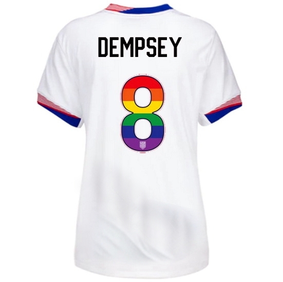 Clint Dempsey USA White 2024 Pride Women's Soccer Jersey