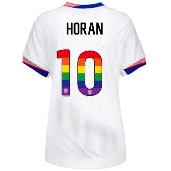 Lindsey Horan USA White 2024 Pride Women's Soccer Jersey