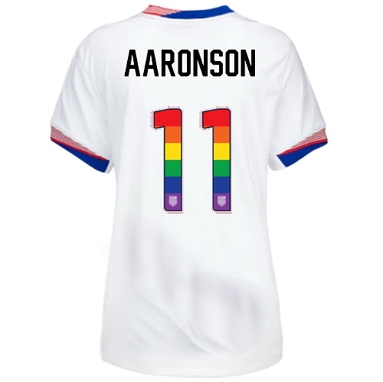 Brenden Aaronson USA White 2024 Pride Women's Soccer Jersey