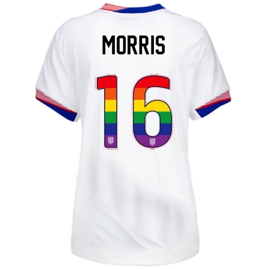 Jordan Morris USA White 2024 Pride Women's Soccer Jersey