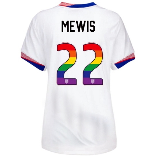 Kristie Mewis USA White 2024 Pride Women's Soccer Jersey