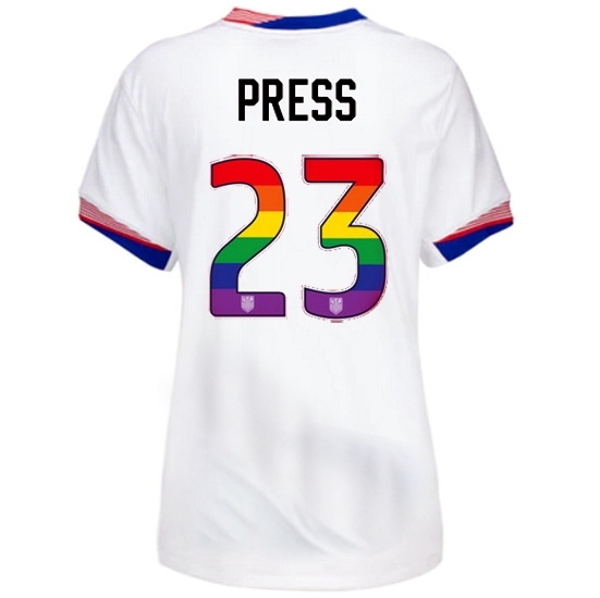 Christen Press USA White 2024 Pride Women's Soccer Jersey