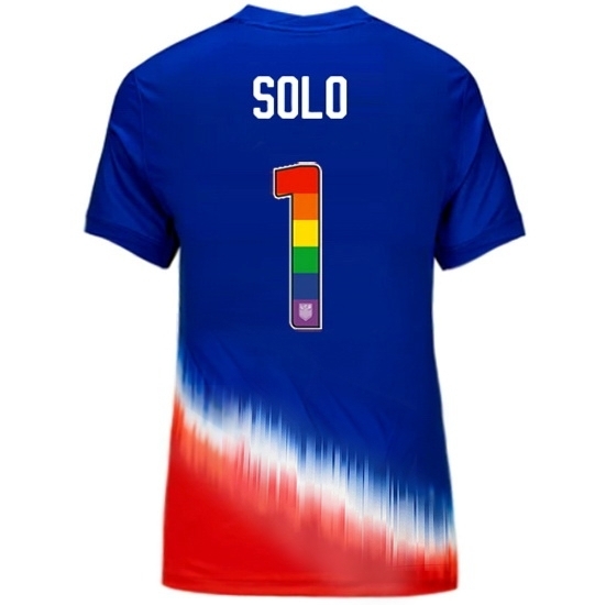 Hope Solo USA Blue/Red 2024 Pride Women's Soccer Jersey