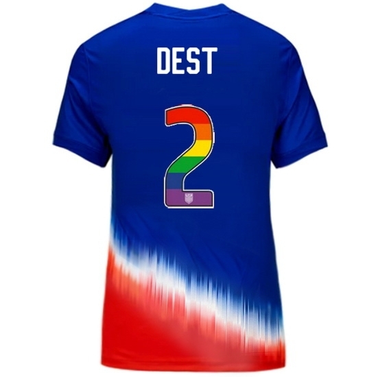 Sergino Dest USA Blue/Red 2024 Pride Women's Soccer Jersey