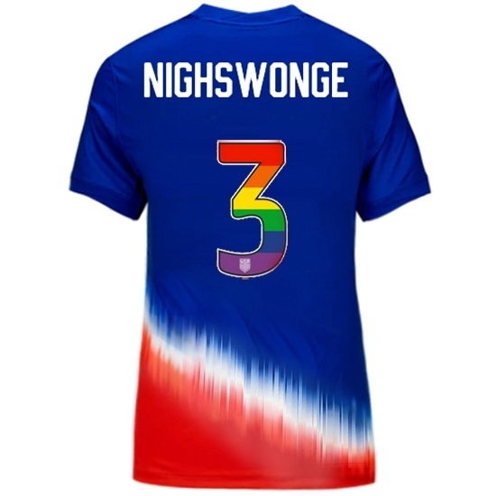 Jenna Nighswonger USA Blue/Red 2024 Pride Women's Soccer Jersey