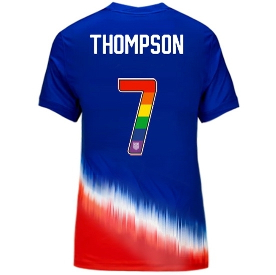 Alyssa Thompson USA Blue/Red 2024 Pride Women's Soccer Jersey