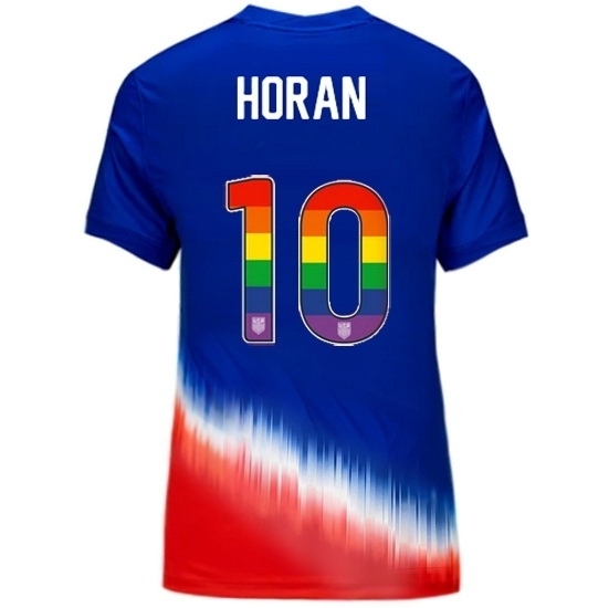 Lindsey Horan USA Blue/Red 2024 Pride Women's Soccer Jersey