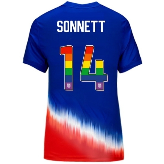 Emily Sonnett USA Blue/Red 2024 Pride Women's Soccer Jersey