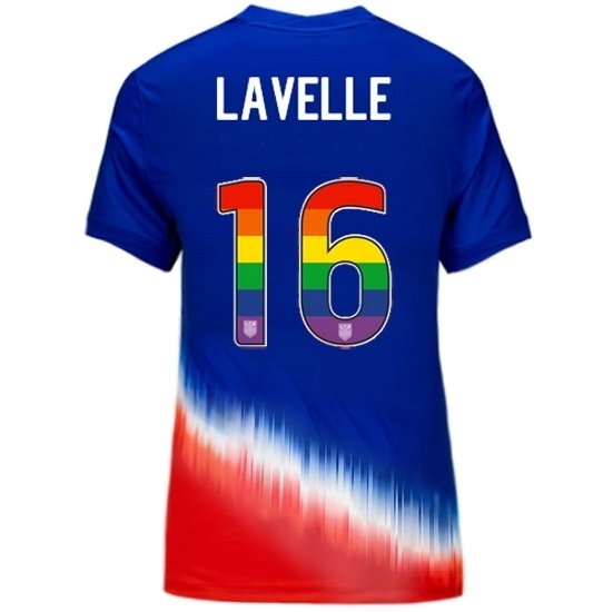 Rose Lavelle USA Blue/Red 2024 Pride Women's Soccer Jersey