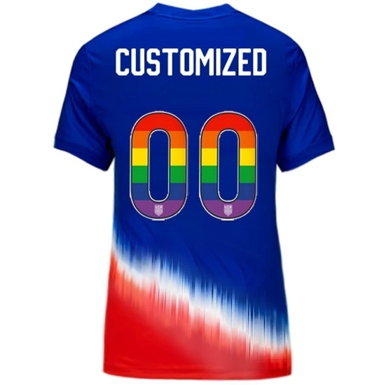 Customized USA Blue/Red 2024 Pride Women's Soccer Jersey