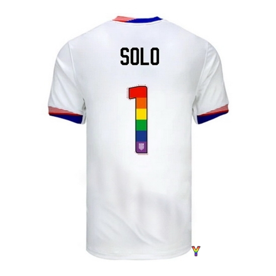 Hope Solo USA White 2024 Pride Youth Soccer Jersey