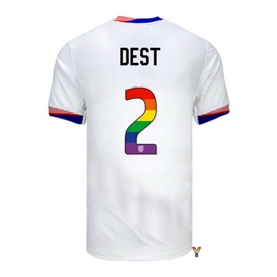 Sergino Dest USA White 2024 Pride Youth Soccer Jersey