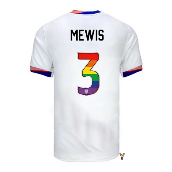 Samantha Mewis USA White 2024 Pride Youth Soccer Jersey