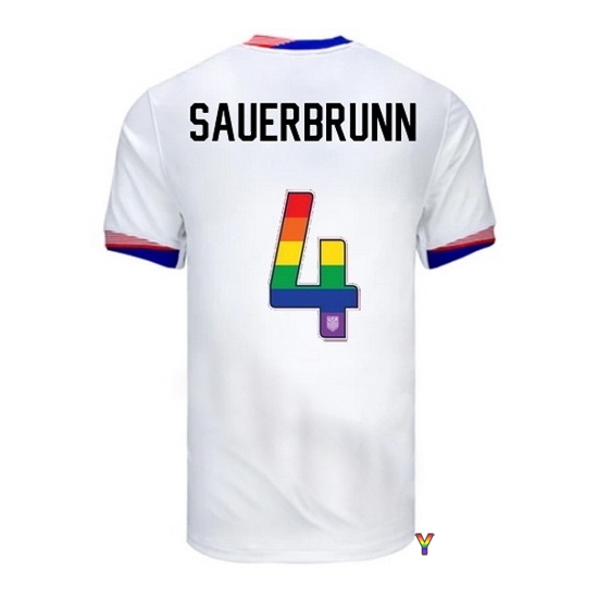 Becky Sauerbrunn USA White 2024 Pride Youth Soccer Jersey