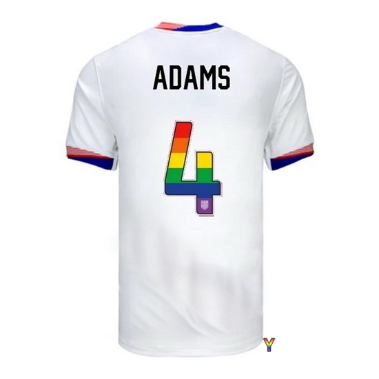 Tyler Adams USA White 2024 Pride Youth Soccer Jersey