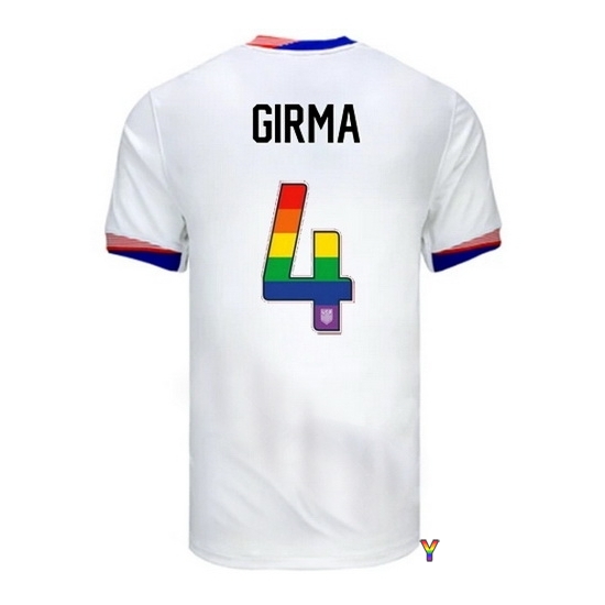 Naomi Girma USA White 2024 Pride Youth Soccer Jersey