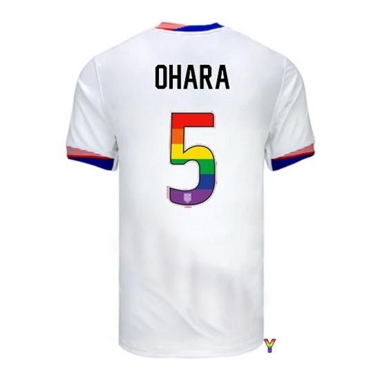 Kelley O'Hara USA White 2024 Pride Youth Soccer Jersey