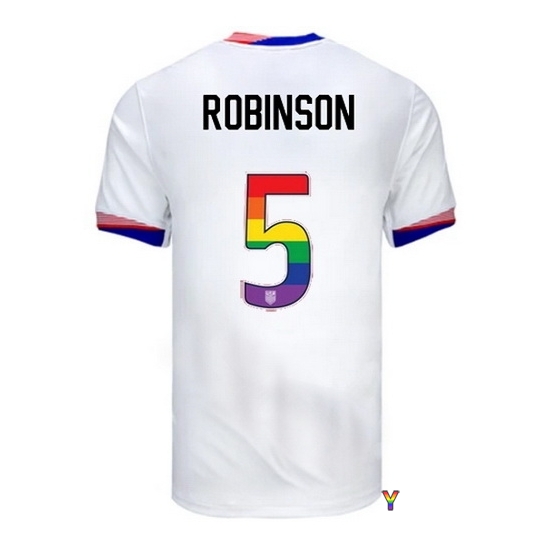 Antonee Robinson USA White 2024 Pride Youth Soccer Jersey