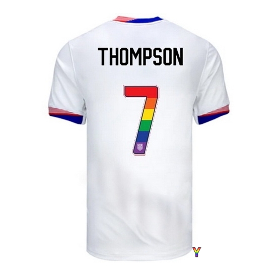 Alyssa Thompson USA White 2024 Pride Youth Soccer Jersey