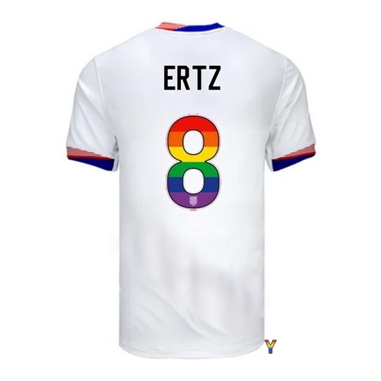 Julie Ertz USA White 2024 Pride Youth Soccer Jersey