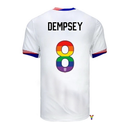 Clint Dempsey USA White 2024 Pride Youth Soccer Jersey