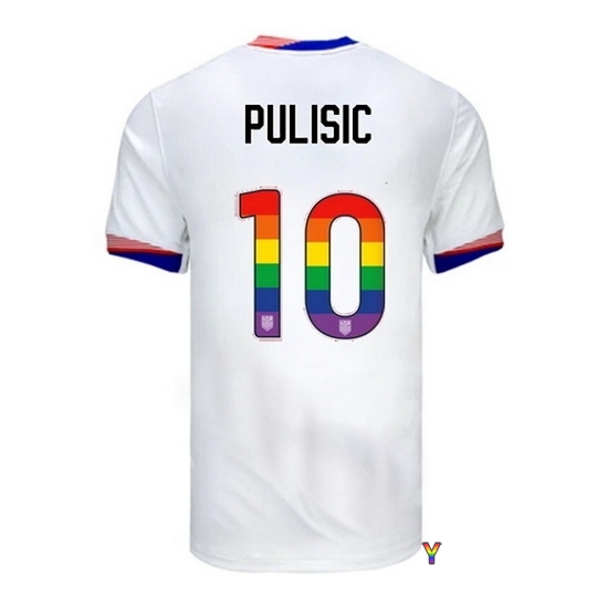 Christian Pulisic USA White 2024 Pride Youth Soccer Jersey