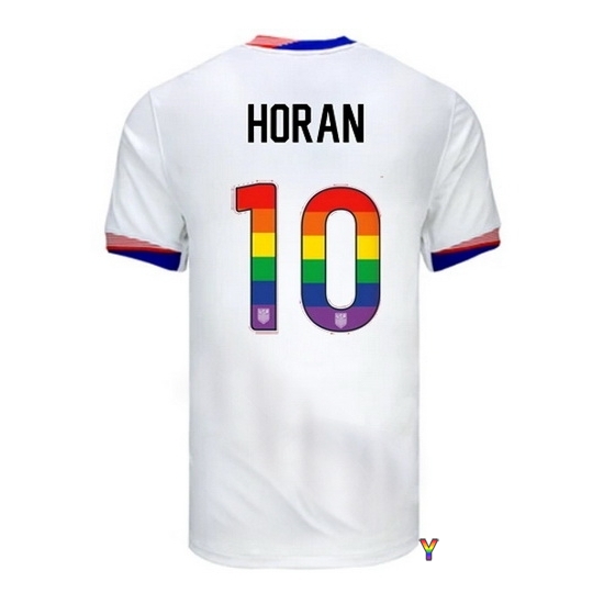 Lindsey Horan USA White 2024 Pride Youth Soccer Jersey