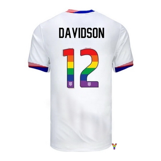 Tierna Davidson USA White 2024 Pride Youth Soccer Jersey