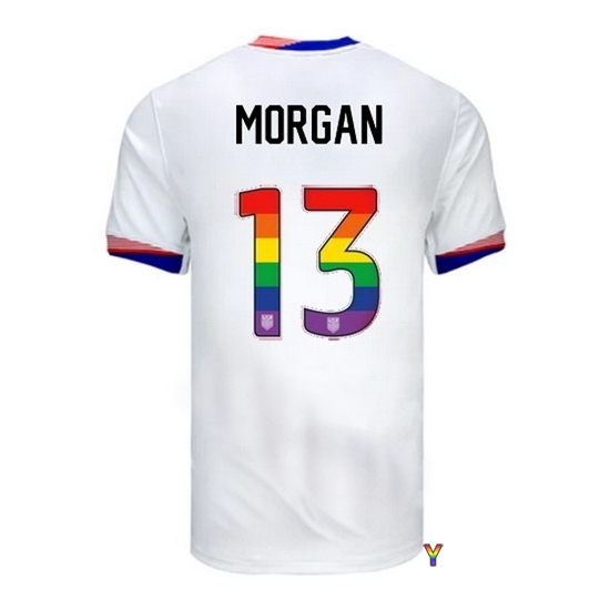 Alex Morgan USA White 2024 Pride Youth Soccer Jersey