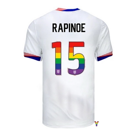 Megan Rapinoe USA White 2024 Pride Youth Soccer Jersey