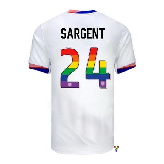 Josh Sargent USA White 2024 Pride Youth Soccer Jersey